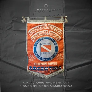 Argentinos Juniors Original penant SIGNED by Diego Maradona